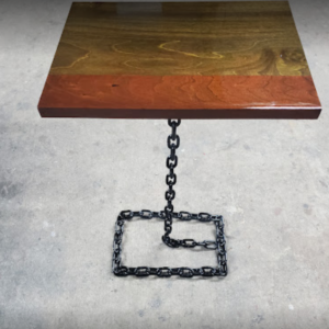 Chain Link Wooden Top Table - Square Top